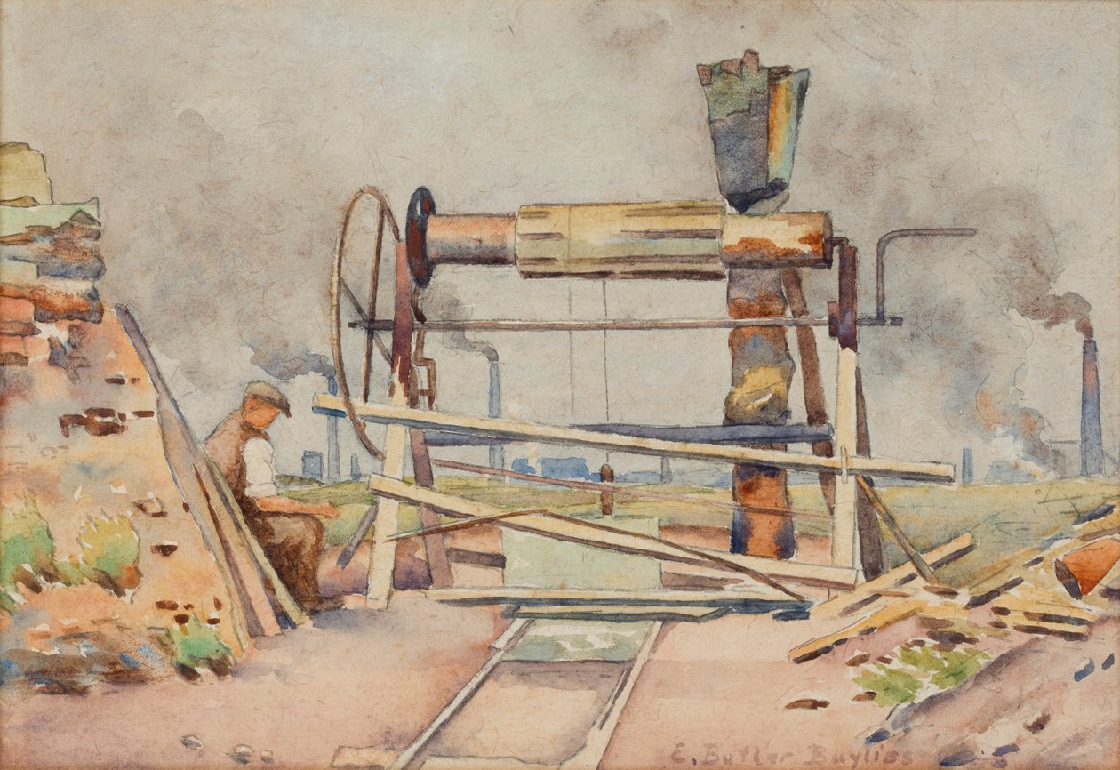 Engrenagem de enrolamento (aquarela sobre papel) de Edwin Butler Bayliss