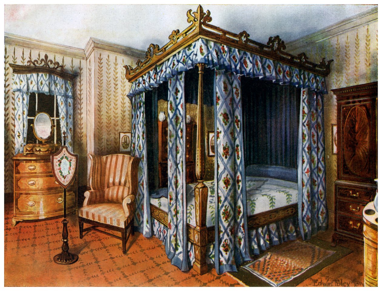 Um quarto de Hepplewhite, 1911-1912. de Edwin Foley