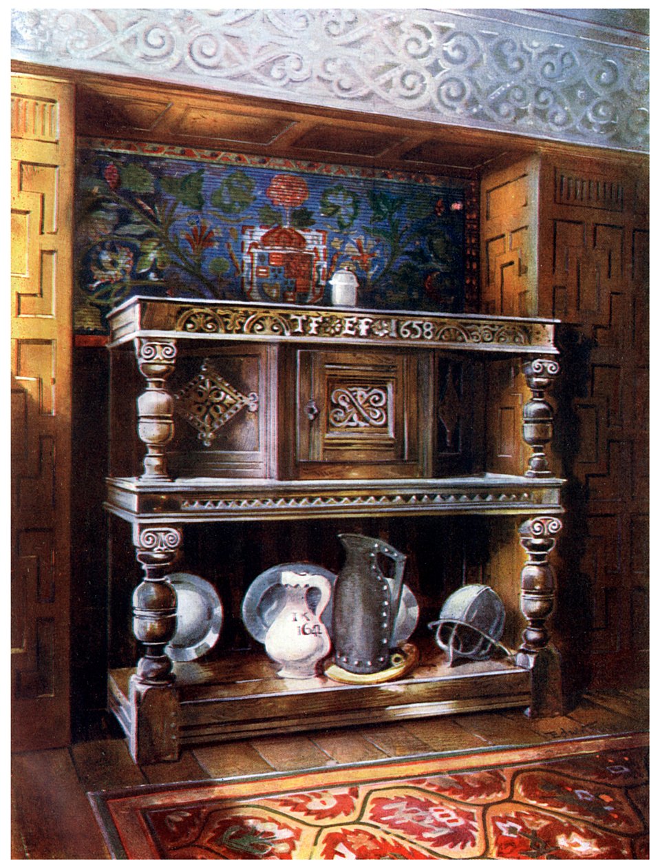 Buffet no armário da corte, 1910. de Edwin Foley