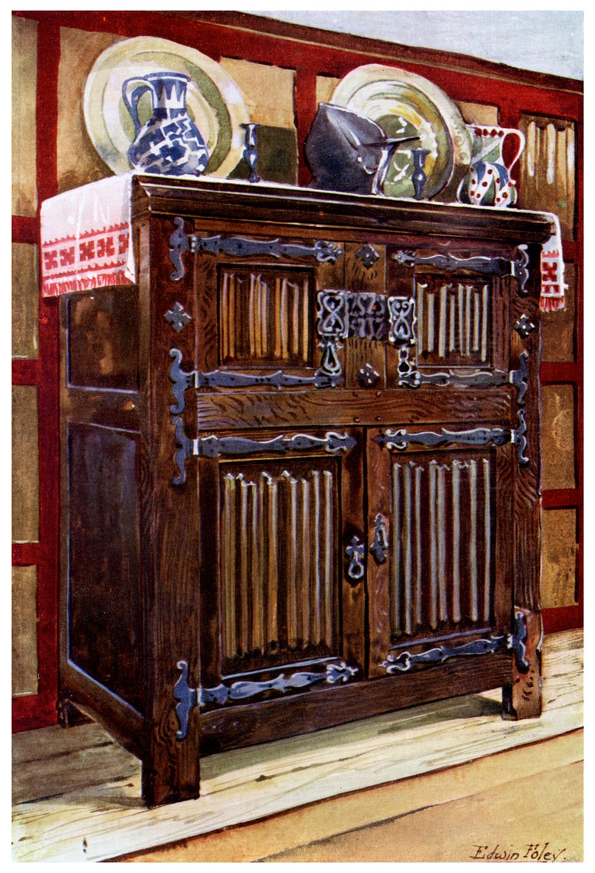 Hutch duplo de carvalho, 1910. de Edwin Foley
