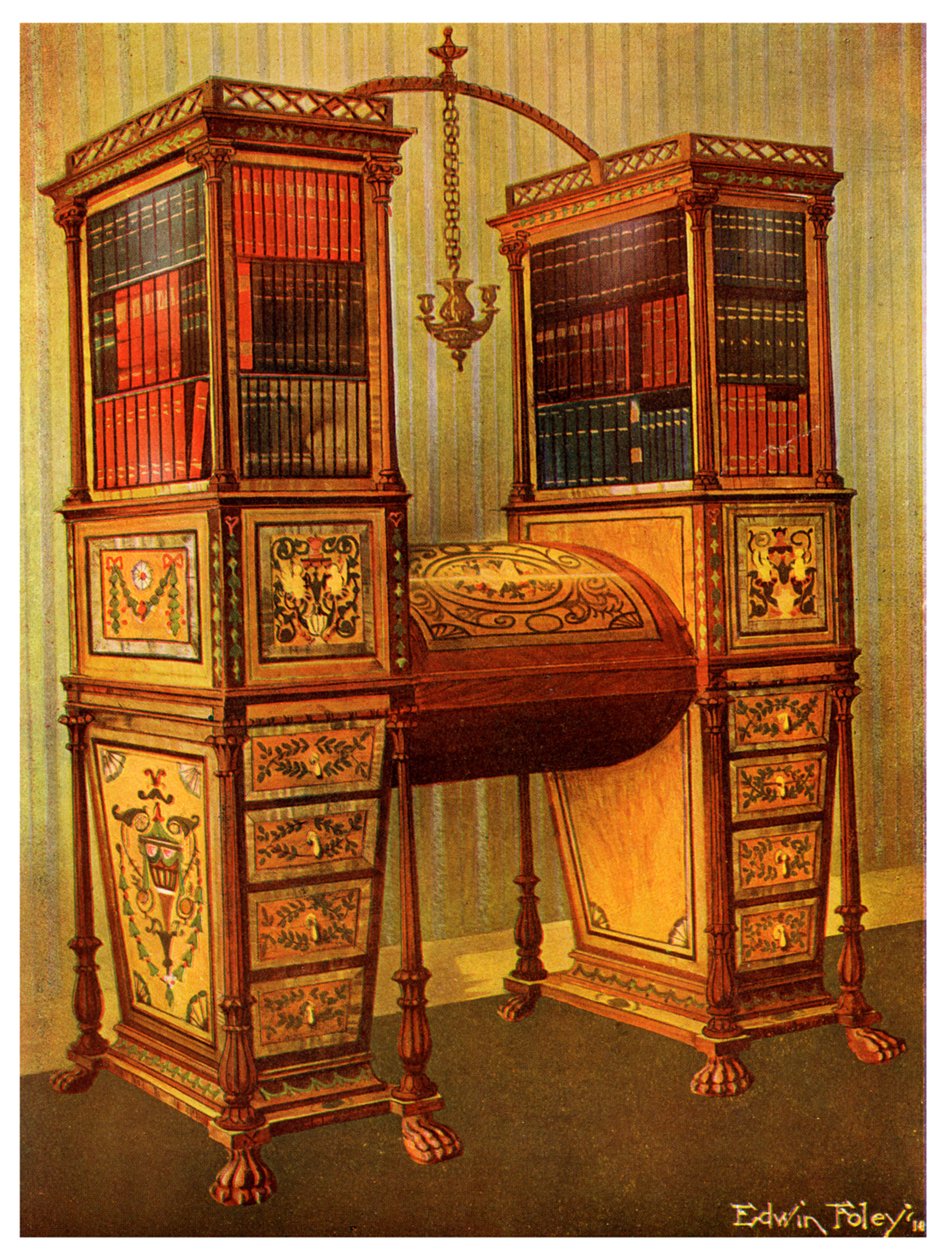 A Irmã Embutida Gabinete de Secretária e Estante Dupla, Sheraton, 1911-1912. de Edwin Foley
