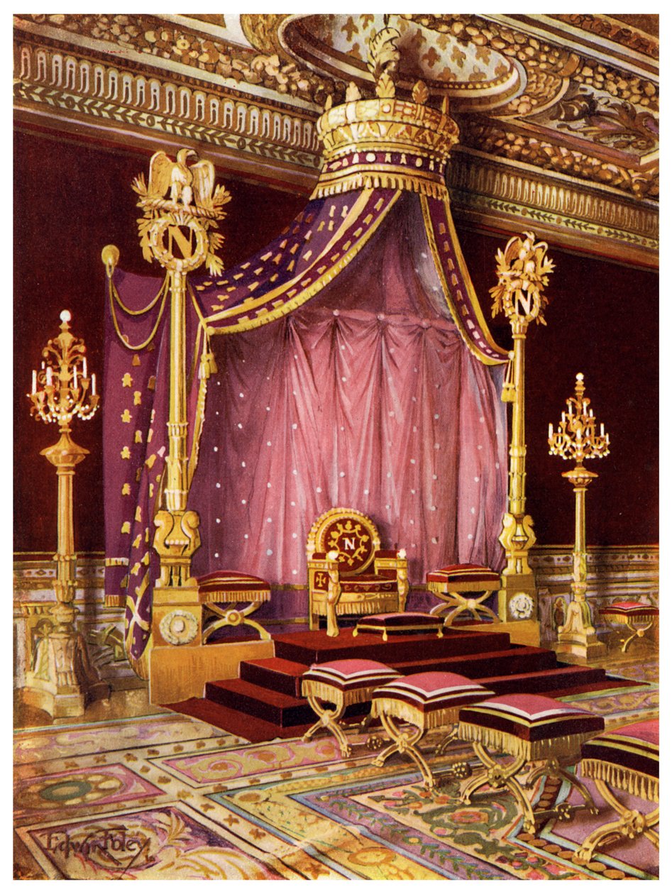 Sala do trono no palácio de Fontainebleau, França, 1911-1912. de Edwin Foley