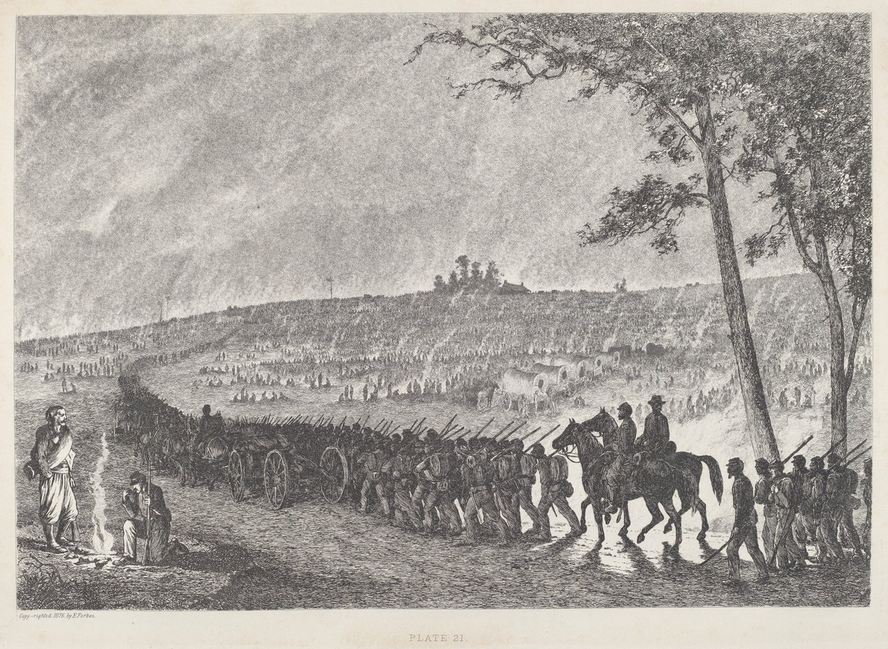 Indo para o acampamento à noite de Edwin Forbes