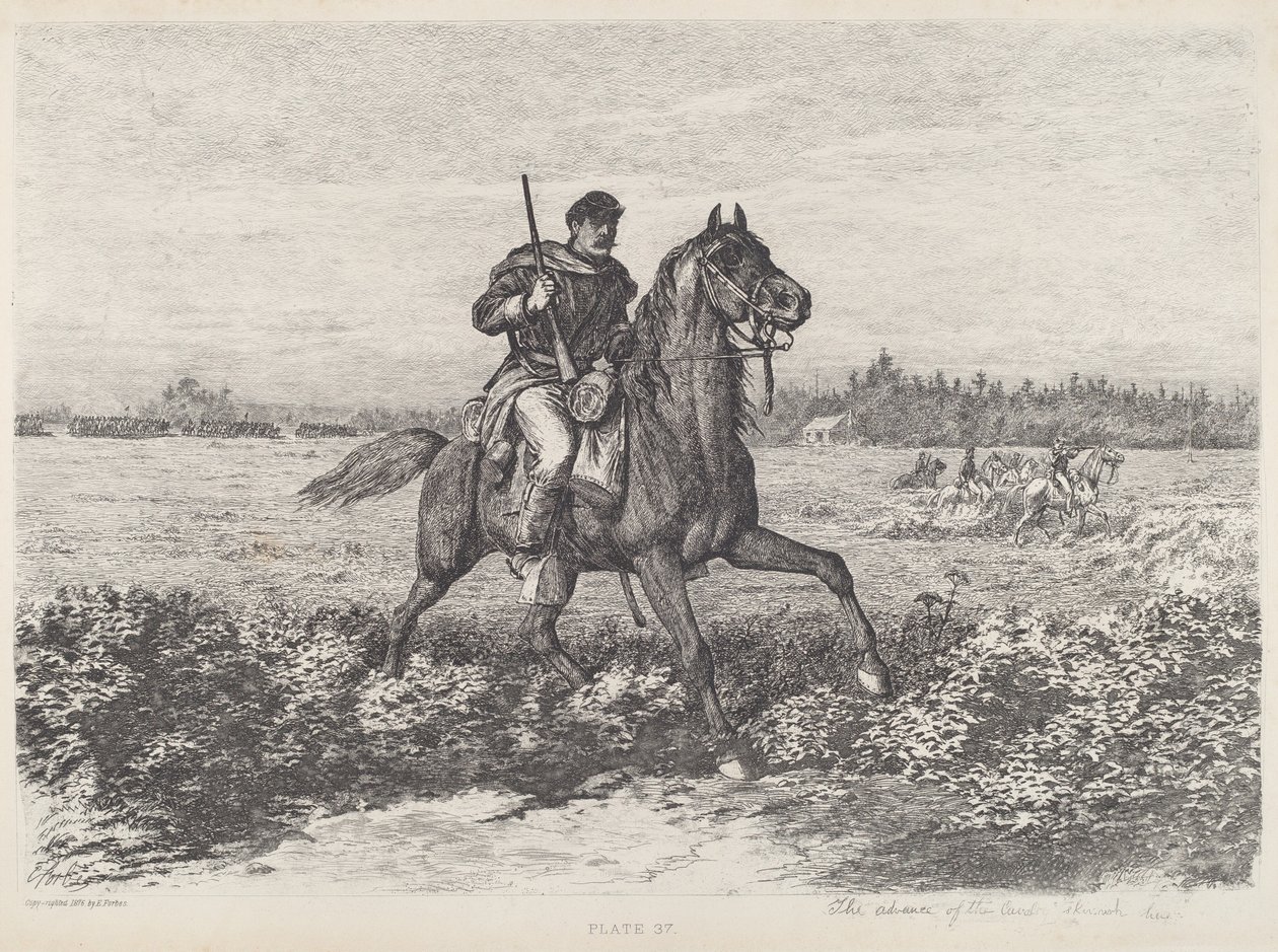 O avanço da cavalaria de Edwin Forbes
