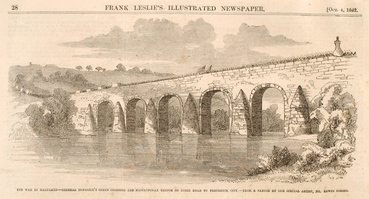 A Guerra em Maryland, do Jornal Ilustrado de Frank Leslie, 4 de outubro de 1862 de Edwin Forbes
