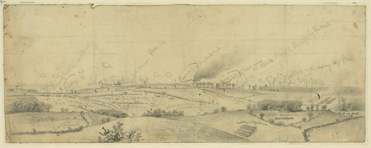 A batalha de Antietam ou Sharpsburg de Edwin Forbes