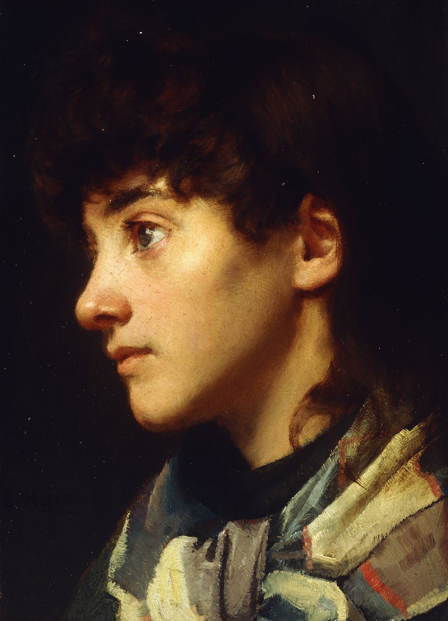 A menina de Newlyn, c.1895 de Edwin Harris
