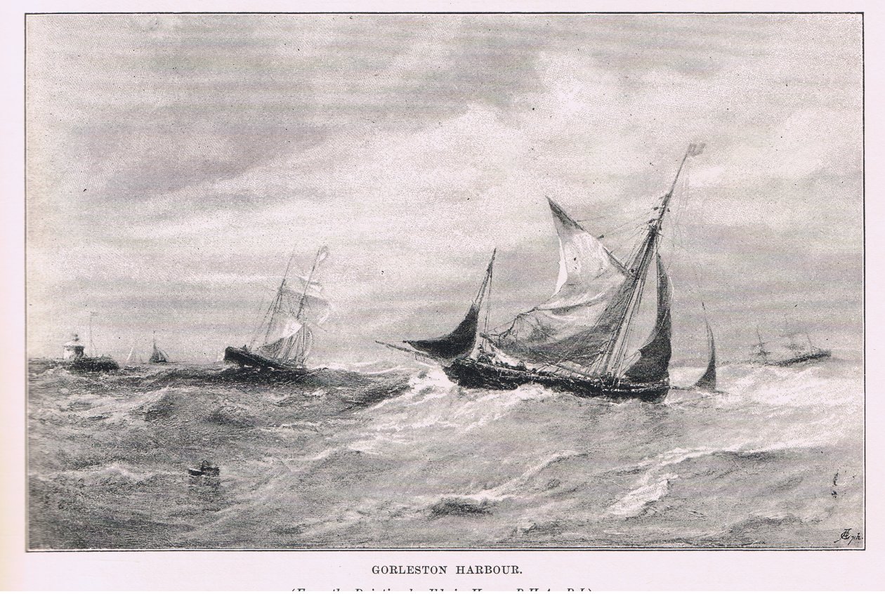 Porto de Gorleston, de The Magazine of Art 1893, Cassell and Company de Edwin Hayes