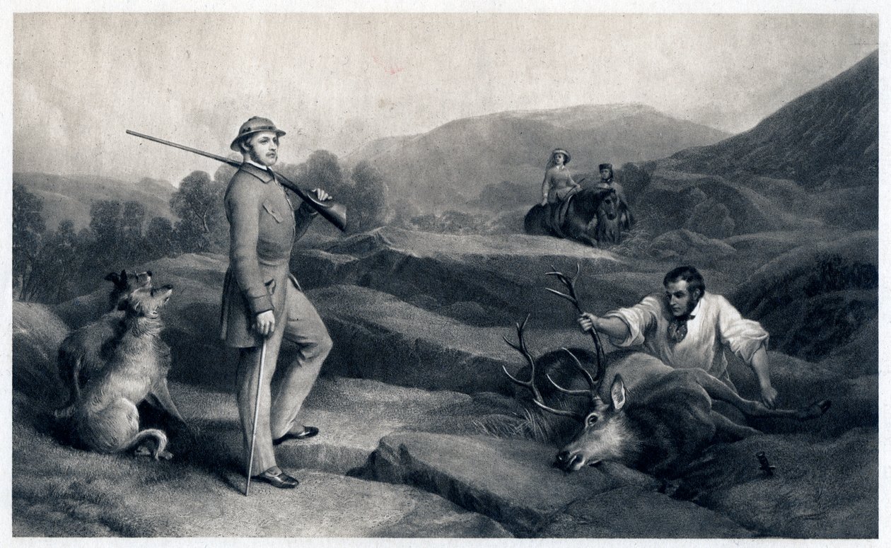 Caça ao veado do príncipe Albert, meados do século XIX de Edwin Landseer
