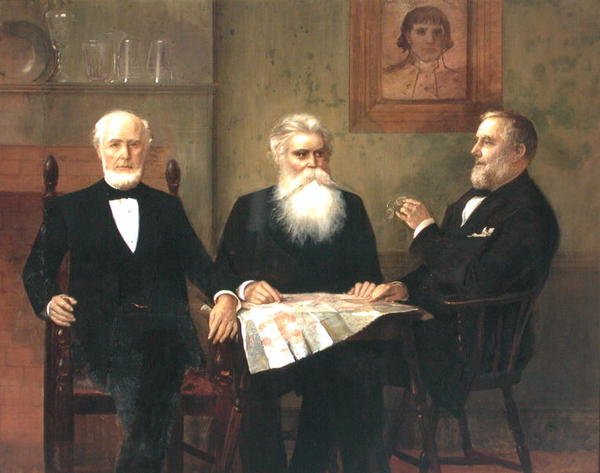 Charles Edwin Wilbour com dois primos (óleo sobre tela) de Edwin Howland Blashfield
