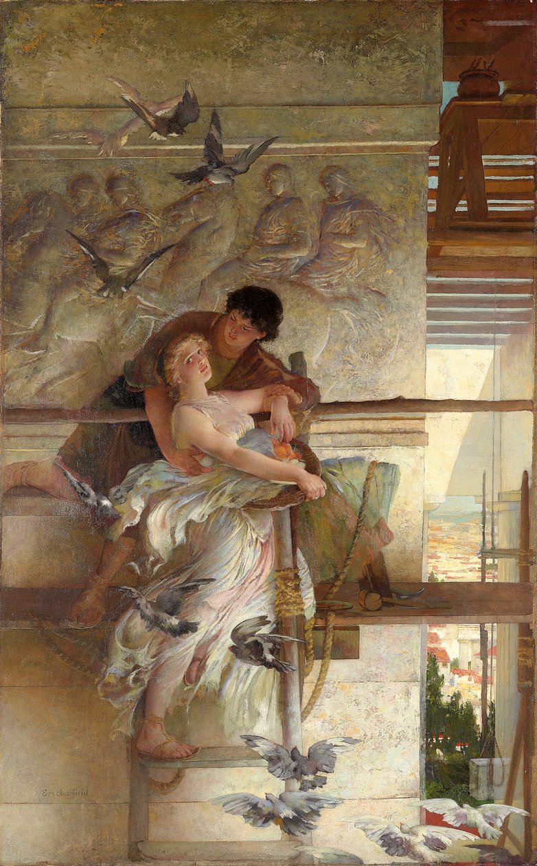 Sob os beirais do templo de Edwin Howland Blashfield