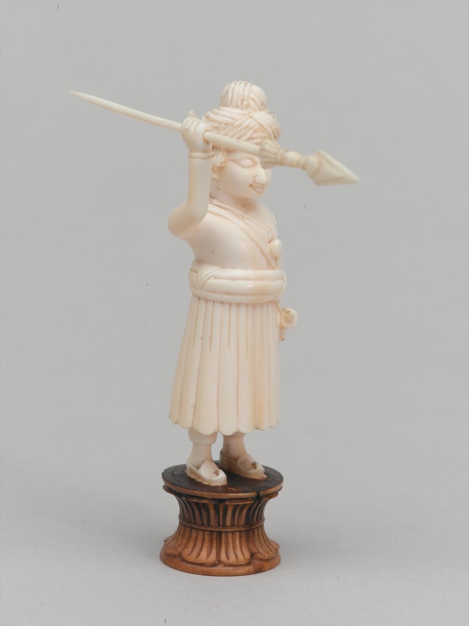 Peão preto, peça de xadrez, Índia, 1820 por volta de de Edwin John Alexander