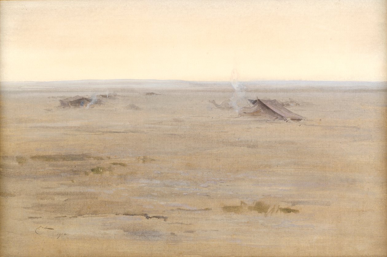 Acampamento no deserto, 1914 de Edwin John Alexander