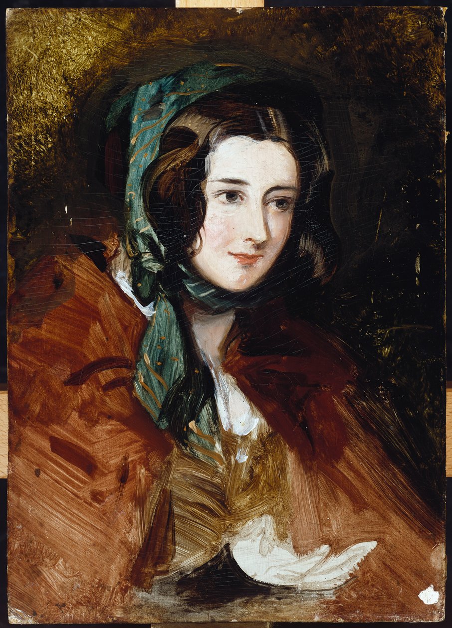 Um estudo de retrato de Lady Harriet Hamilton de Edwin Landseer