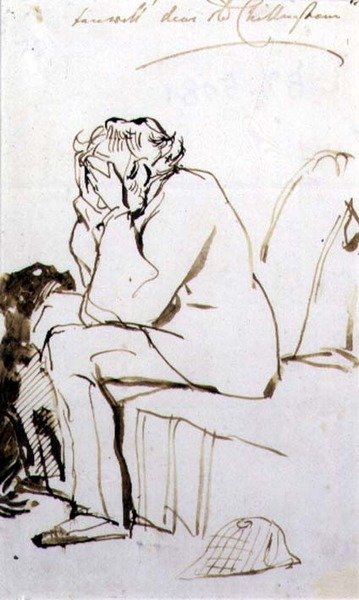 Adeus, Caro Old Chillingham (caneta e tinta sobre papel) de Edwin Landseer