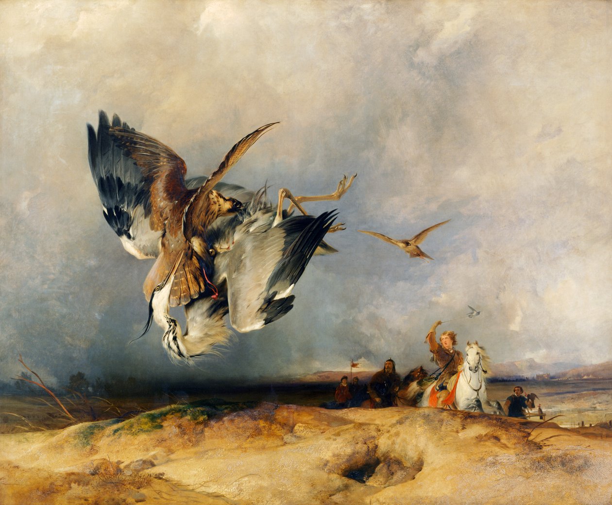 Hawking in the Olden Time, c.1831 (óleo sobre tela) de Edwin Landseer
