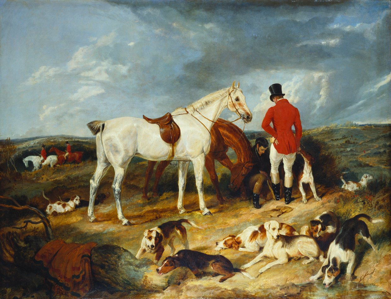 Caçadores e cães de caça, 1823 de Edwin Landseer