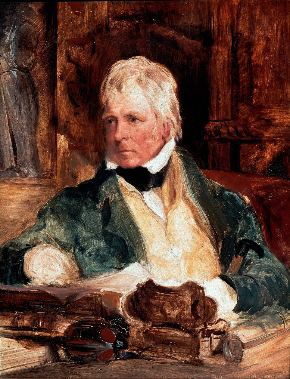 Retrato de Walter Scott (1771-1832), pintura do escritor escocês Edwin Henry Landseer (1802-1873) 1824 Sun. 29,2 cm x 24,1 cm Londres, Galeria Nacional de Retratos de Edwin Landseer
