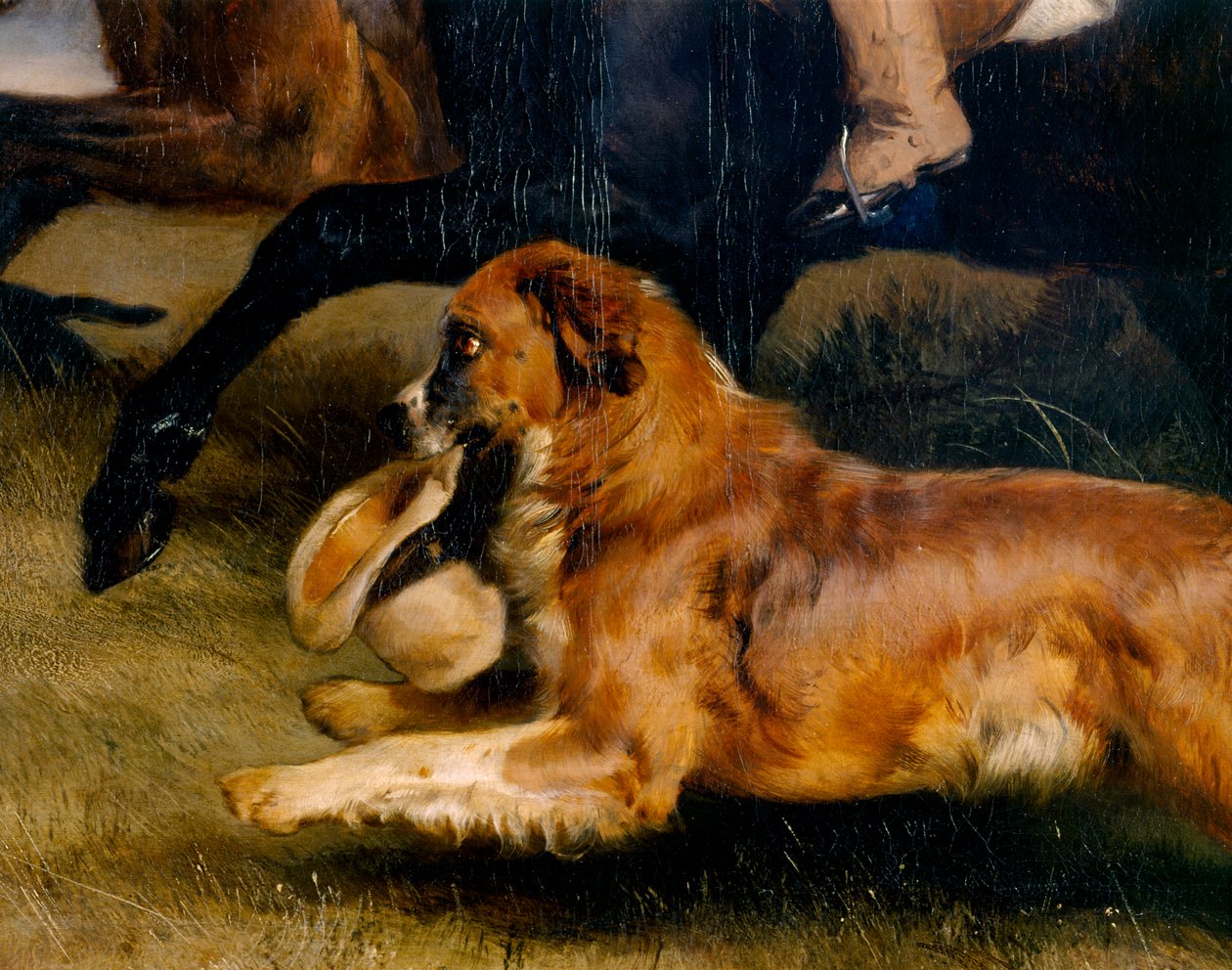 Cão de corrida (detalhe de 369433) (óleo sobre painel) de Edwin Landseer