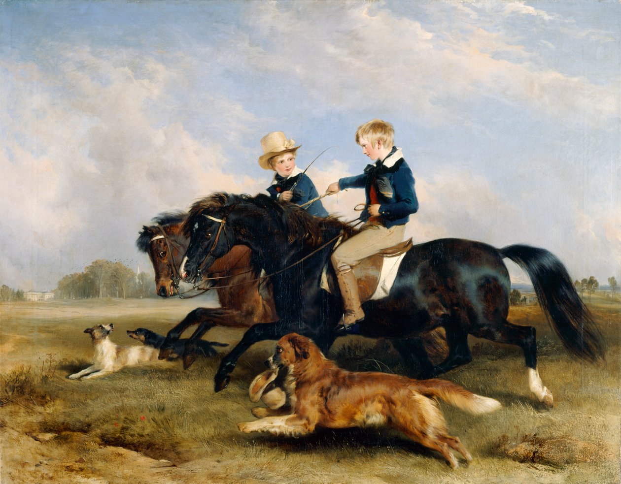 O Hon. E. S. Russell e o seu irmão (óleo sobre painel) de Edwin Landseer