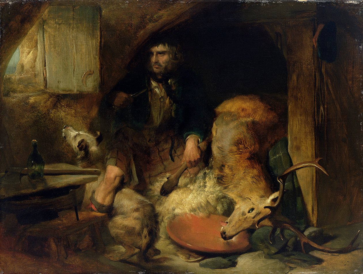 O Selvagem, c.1838 (óleo sobre tela colocado no painel) de Edwin Landseer