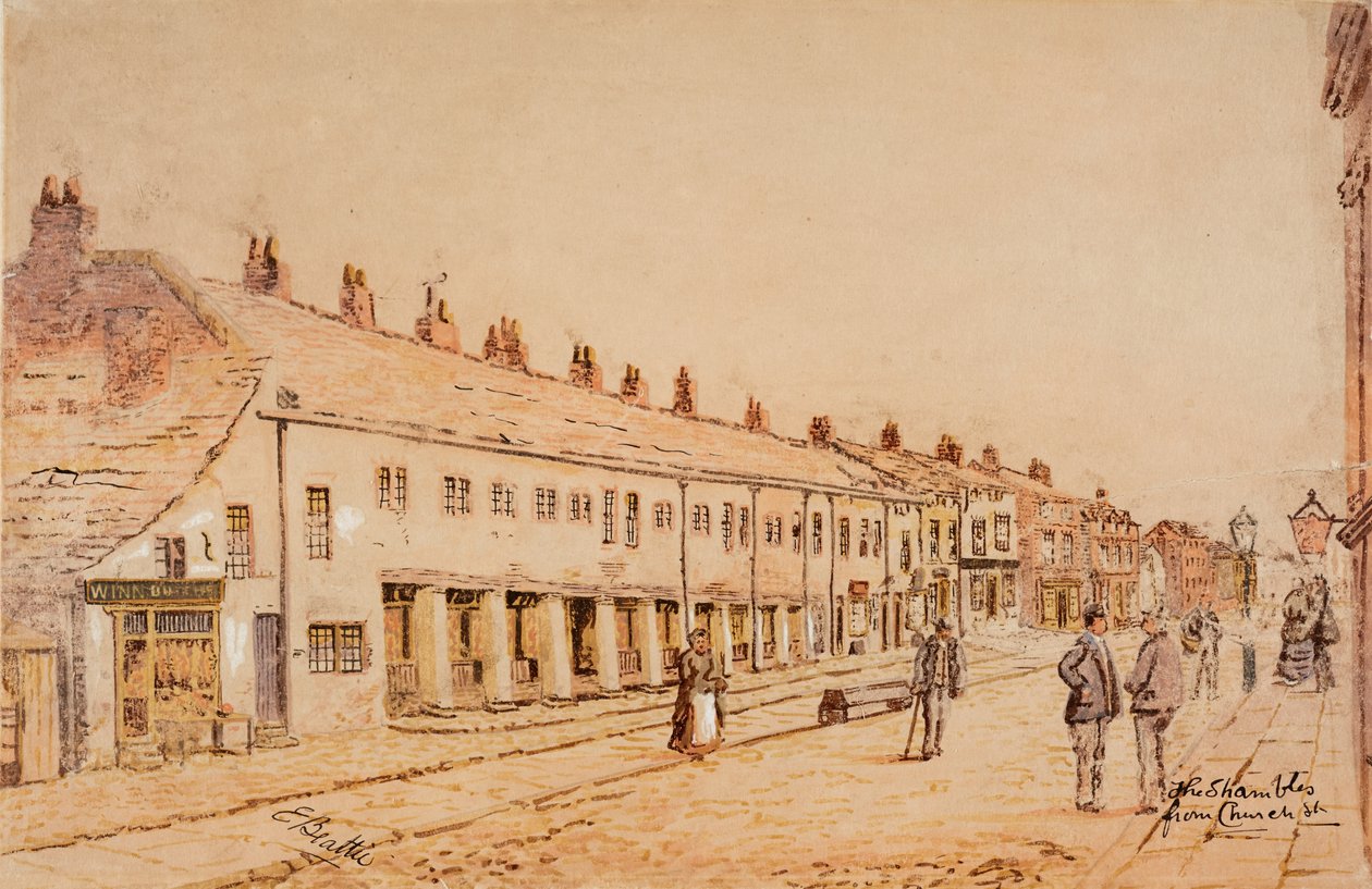 The Shambles, from Church Street, c.1891-1917 (aguarela sobre papel) de Edwin Robert Beattie