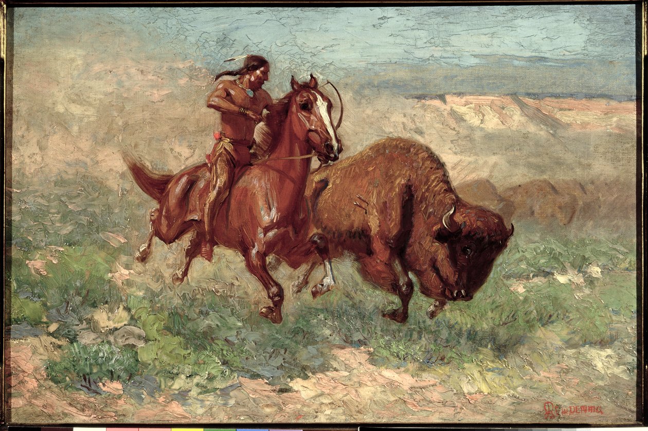 Um jovem Arapaho (óleo sobre tela) de Edwin Willard Deming