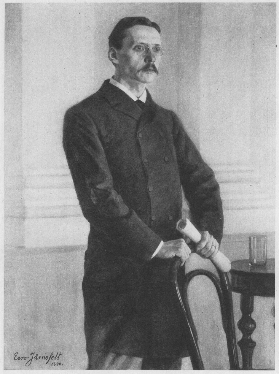 Retrato do professor JR Danielson-Kalmari. Descrição de acordo com fontes de Eero Järnefelt