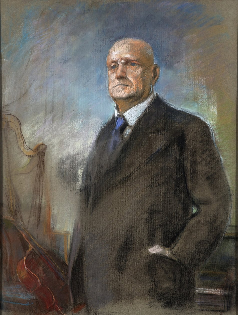 Jean (Johan) Sibelius (1865-1957) - Eero Jaernefelt (1863-1937). Pastel sobre papelão Dimensão : 87x51 cm Colecção Privada de Eero Järnefelt