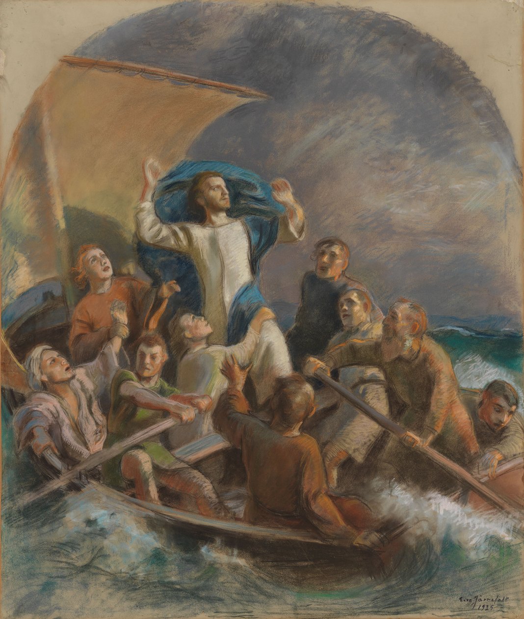 Cristo acalma a tempestade, estudo para o retábulo da igreja de Raahe de Eero Järnefelt