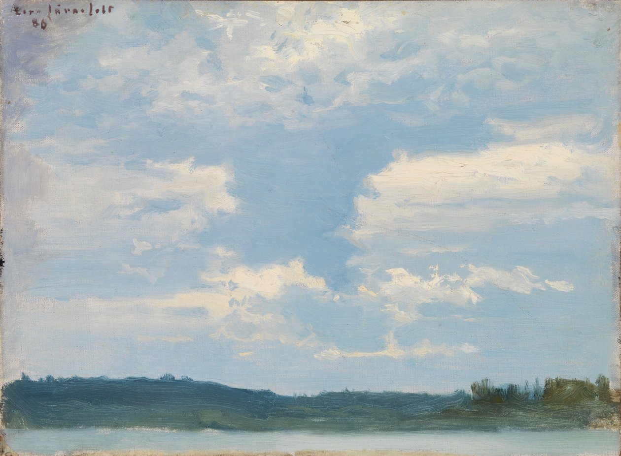 Paisagem lacustre, céu nublado de Eero Järnefelt