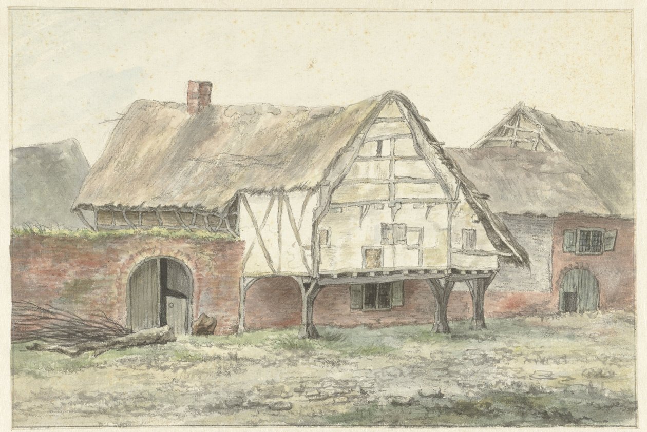 Fazenda com uma parede de Egbert van Drielst