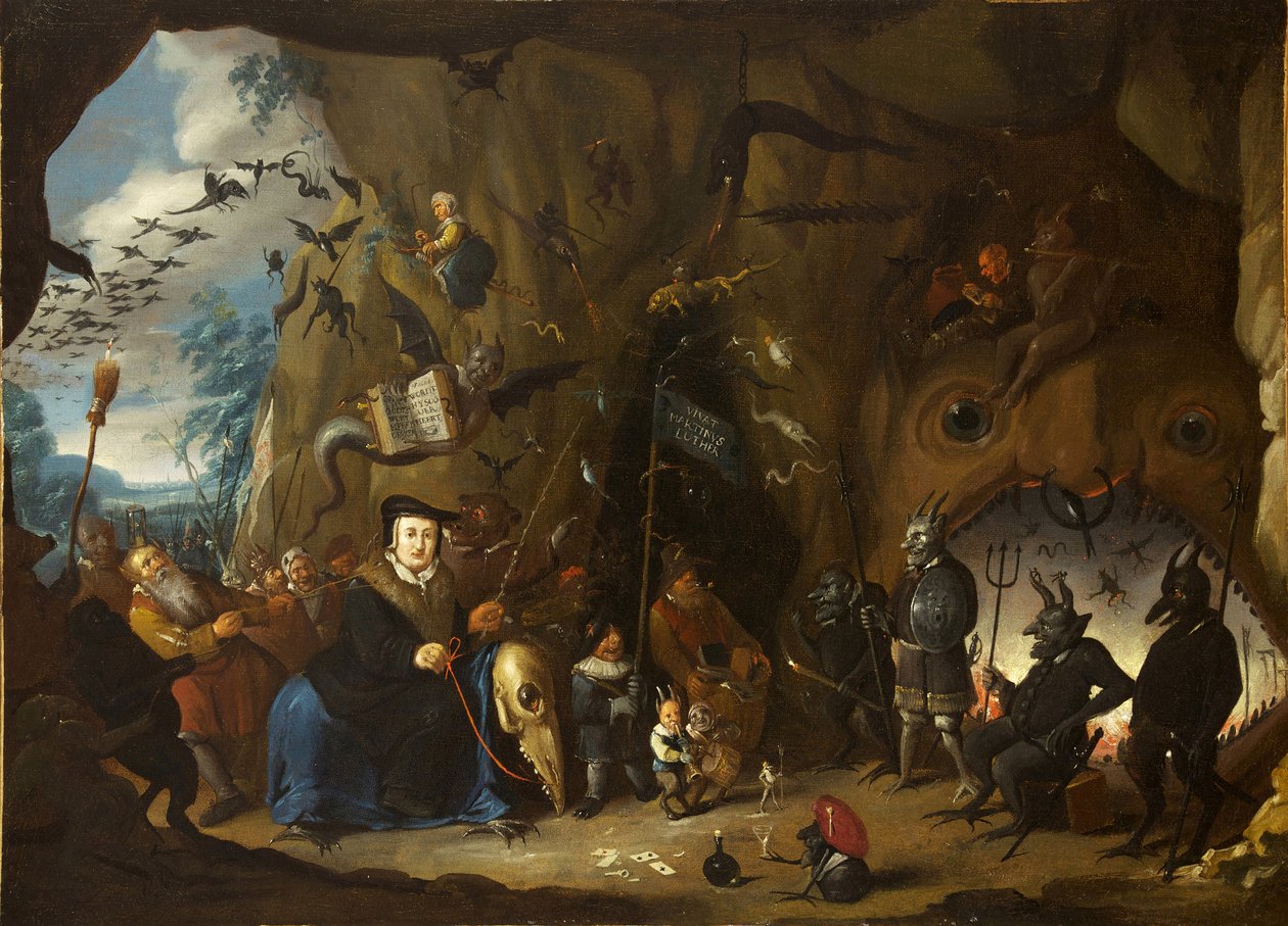 Lutero no inferno de Egbert van Heemskerk the Younger
