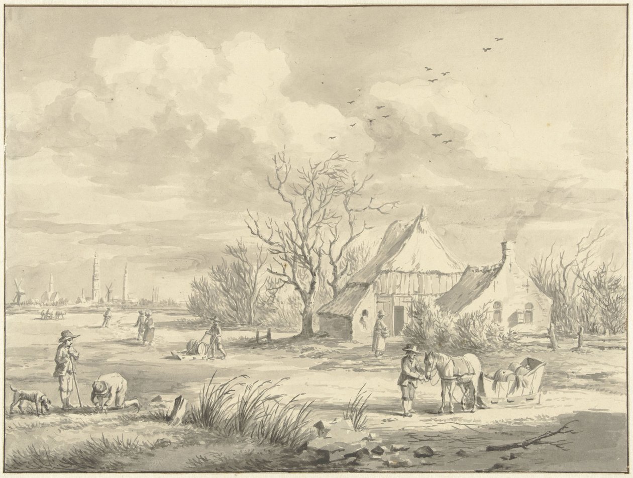 O Porenhuis com a cidade de Groningen à distância de Egbert van Marum