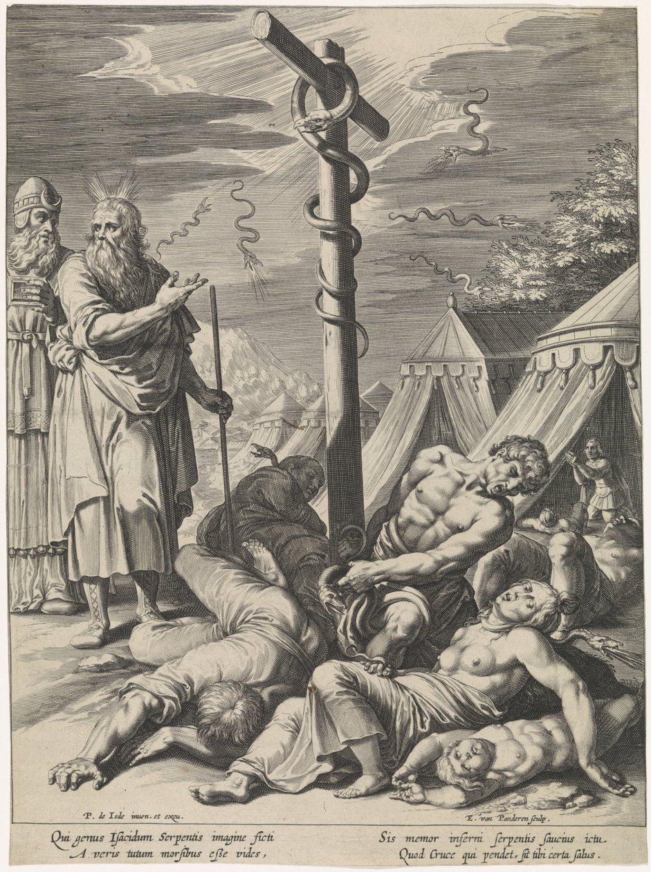Moisés e a cobra de cobre de Egbert van Panderen