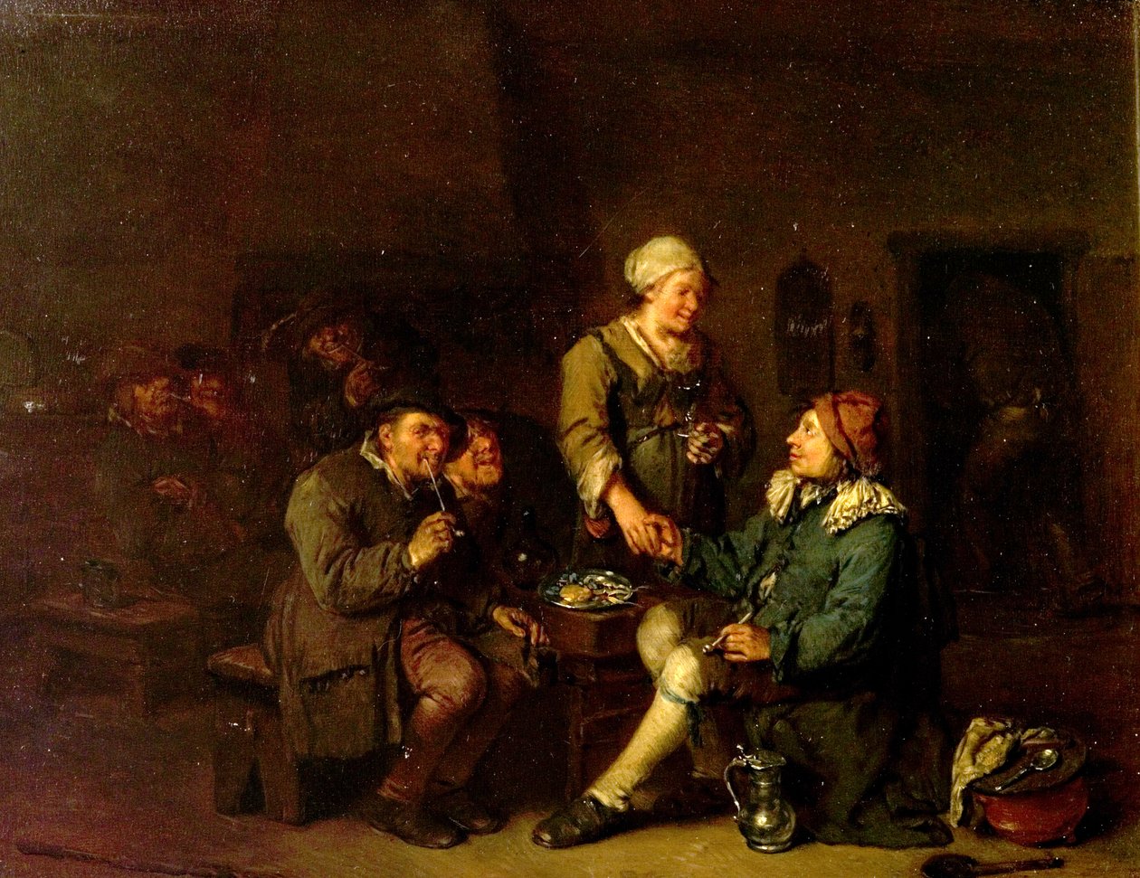 Interior de uma taberna com fumantes de Egbert van the Elder Heemskerck