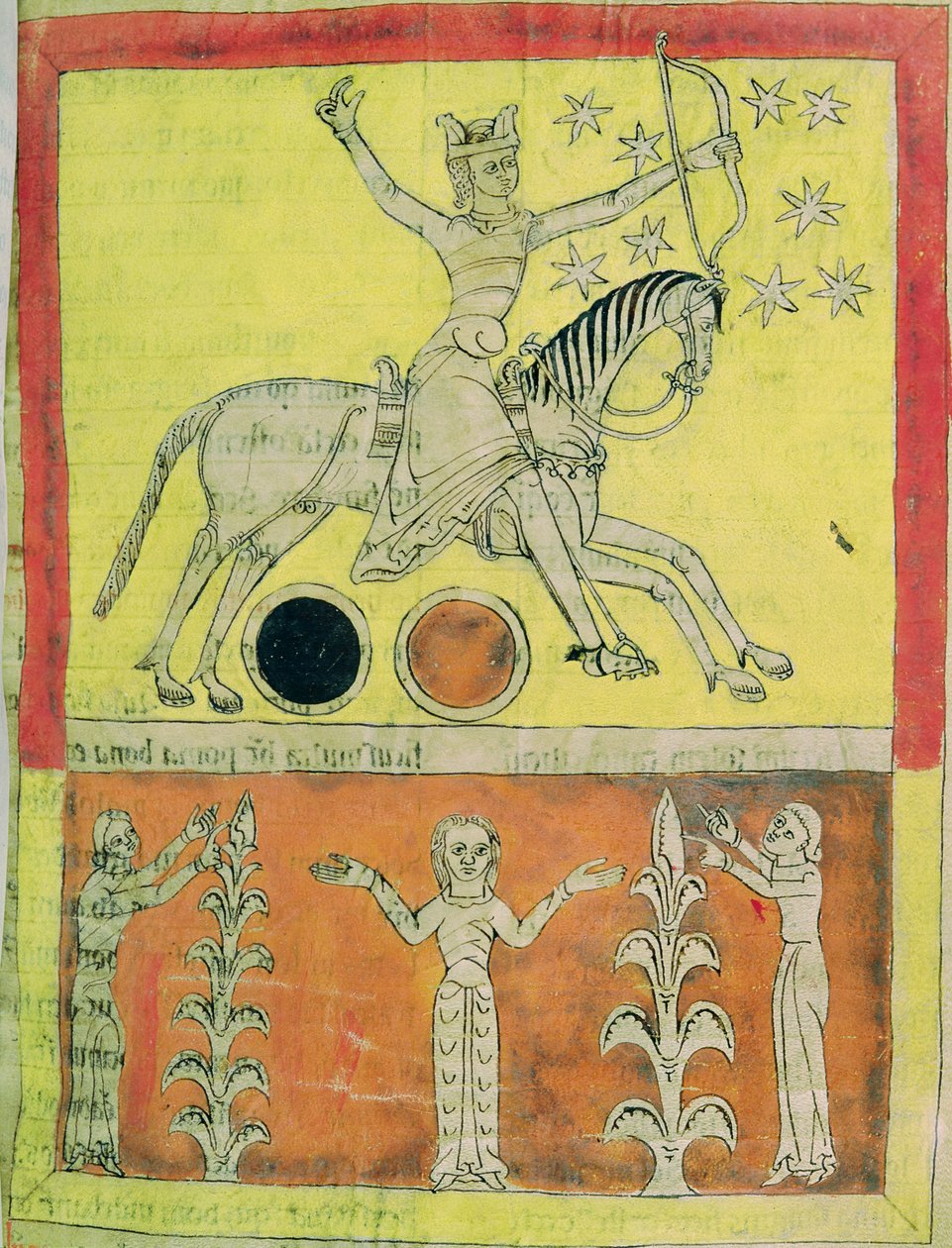 O Cavaleiro Branco em um cavalo branco parte para a batalha contra Satanás. Miniatura do Comentário de Lorvão Beatus sobre o Apocalipse de São João, 1189 de Egeas