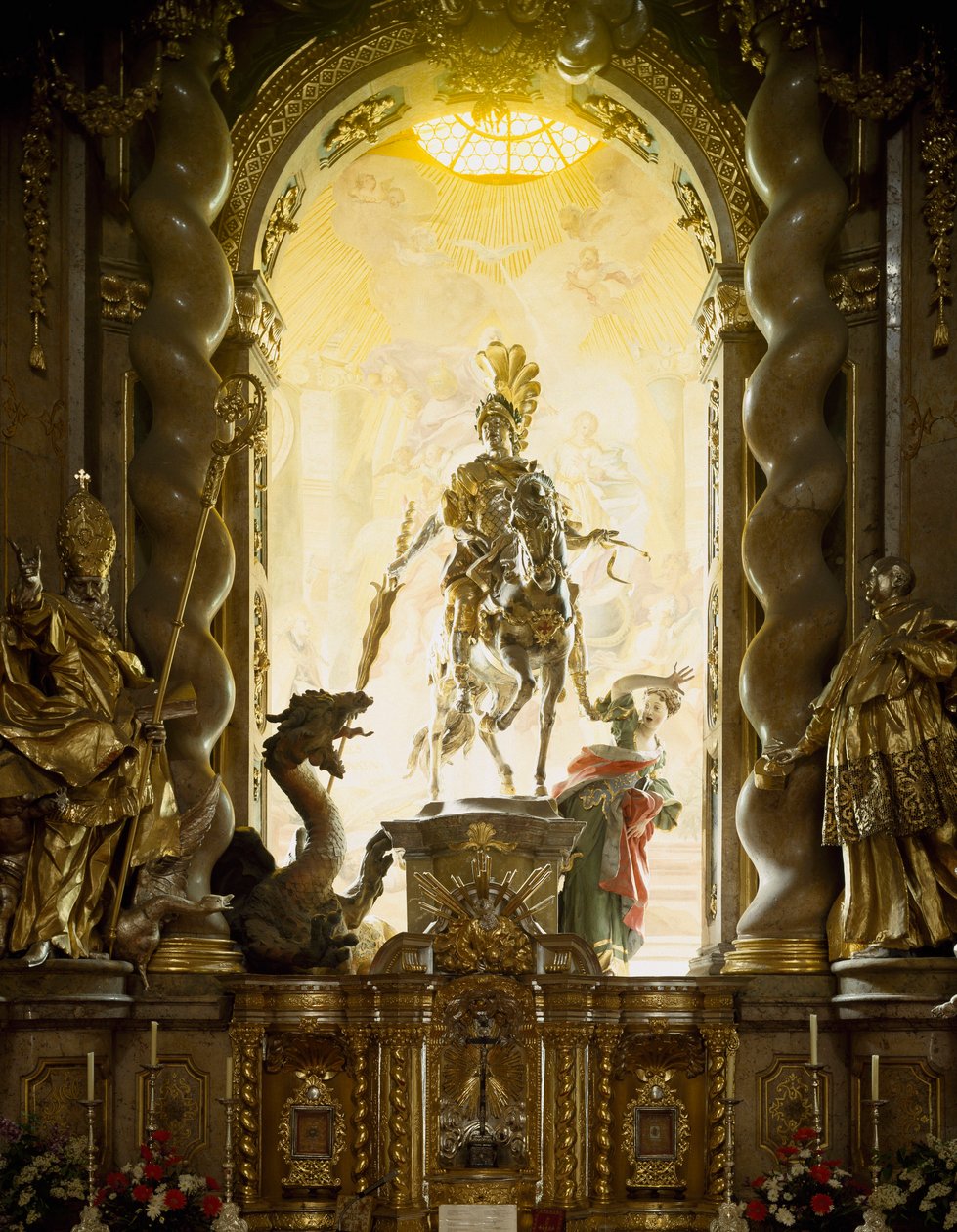 Saint George and the Dragon Church of Saints George and Martin, do arquiteto Cosmas Damian Asam (1686-1739) e Egid Quirin Asam (1692-1750). 1716-1751 Weltenburg, Alemanha de Egid Quirin Asam