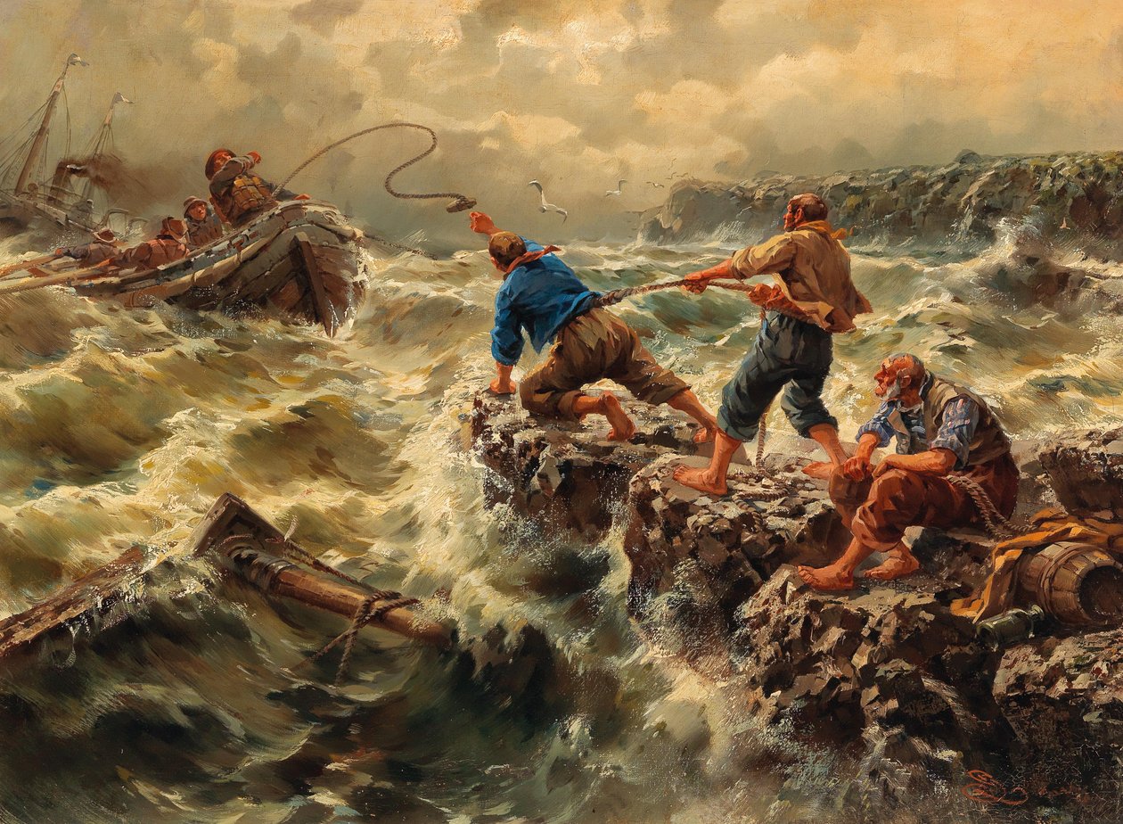 Salvando os Marinheiros Naufragados de Egide Linnig