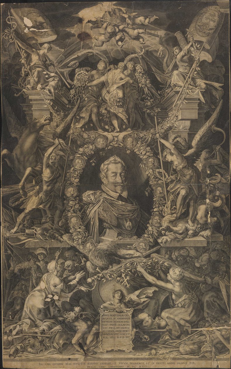 Imperador Matthias St. Matthias, Alemanha AES agosto. e na Alemanha de Aegidius Sadeler or Saedeler
