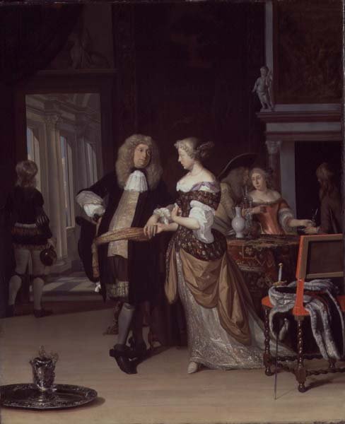 Figuras em um interior, 1678 de Eglon van der Neer
