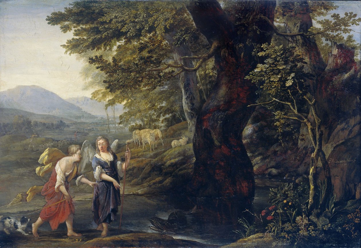 Tobias e o anjo de Eglon Hendrick van der Neer