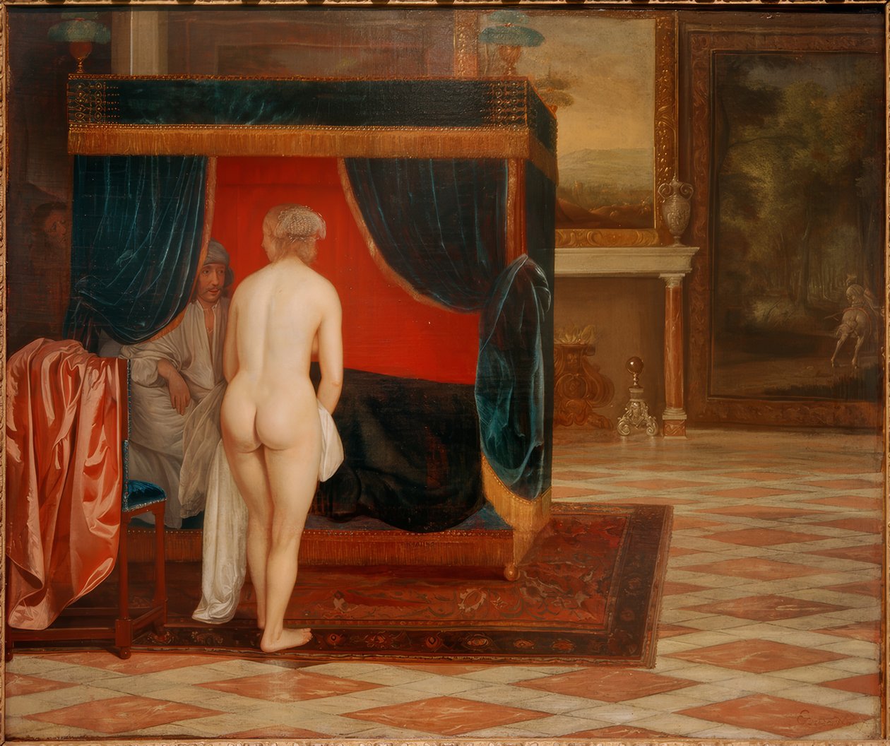 A esposa de Candaules descobre os Gyges escondidos de Eglon Hendrik van der Neer