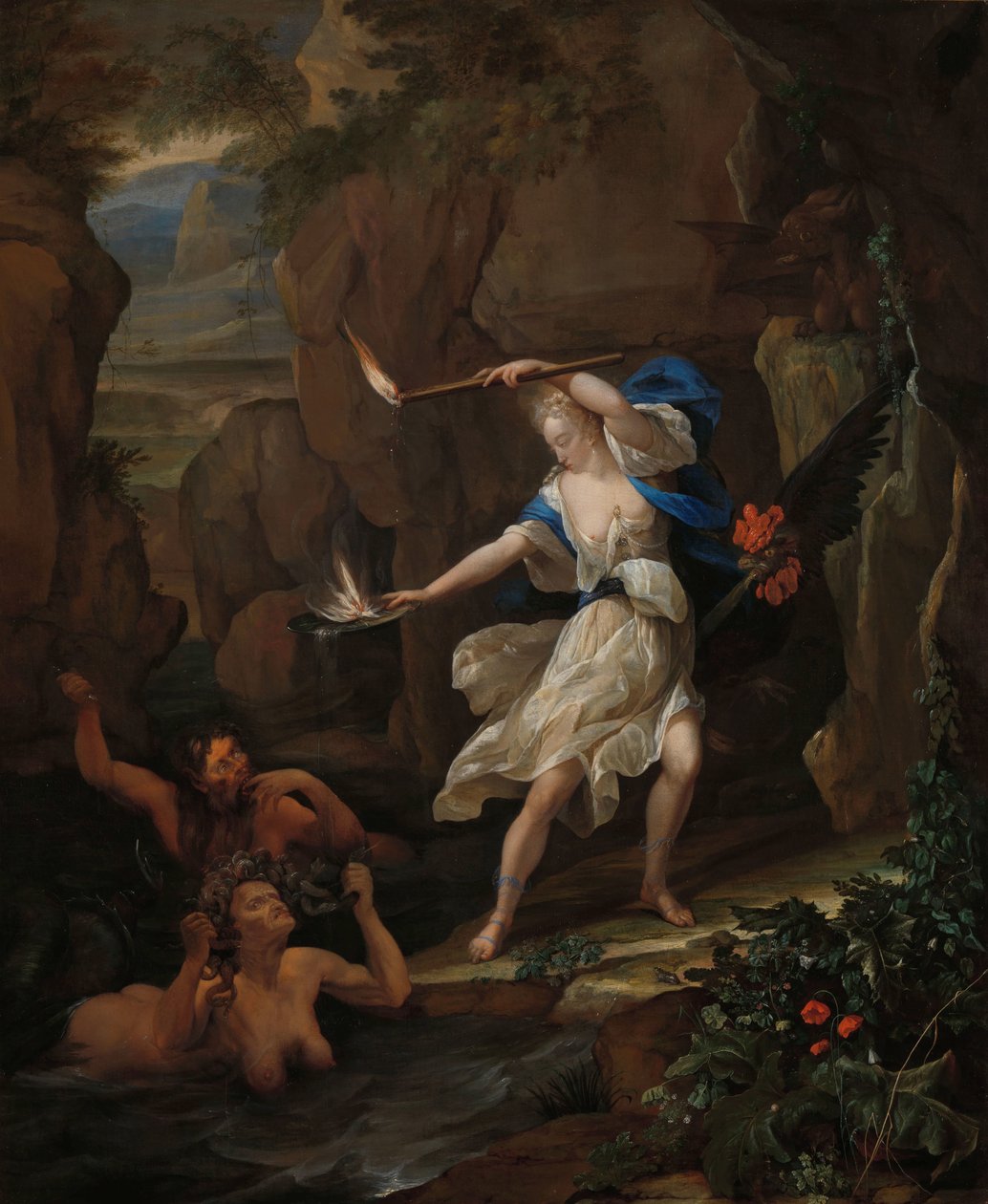 Circe Pune Glaucus Transformando Cila num Monstro
Circe Punishing Glaucus transformando Scylla num Monstro de Eglon van der Neer