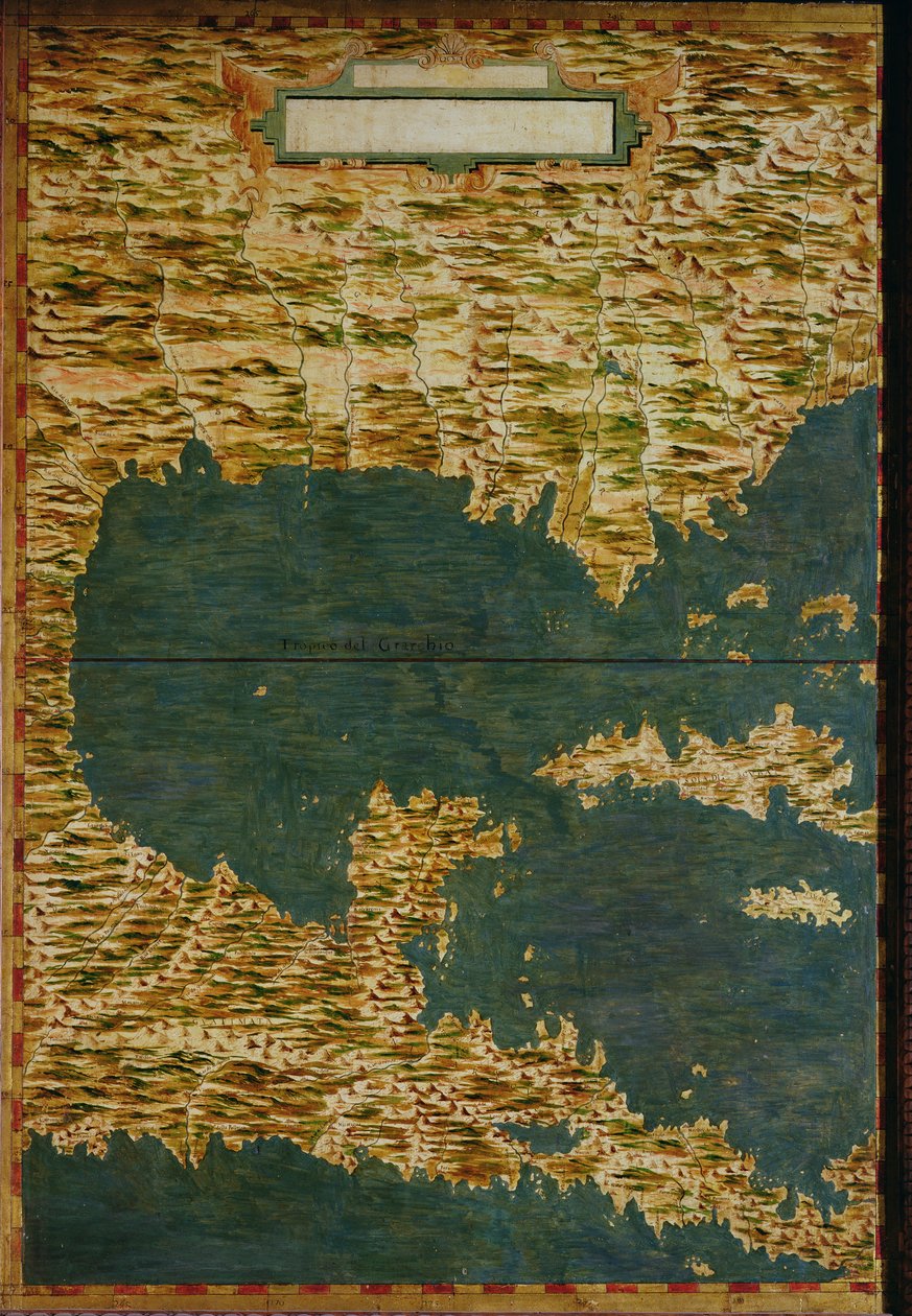 Mapa do México e da América Central, da &39;Sala dell Carte Geografiche&39; (Salão dos Mapas Geográficos) c.1570 de Ignazio Danti