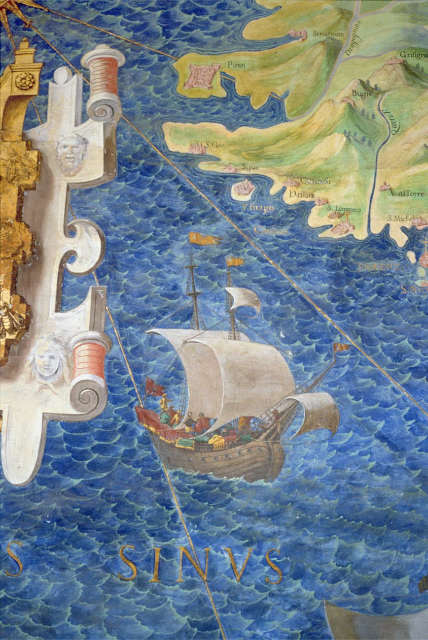 Piran, detalhe da &39;Galeria de Mapas Geográficos&39;, 1580-83 de Ignazio Danti
