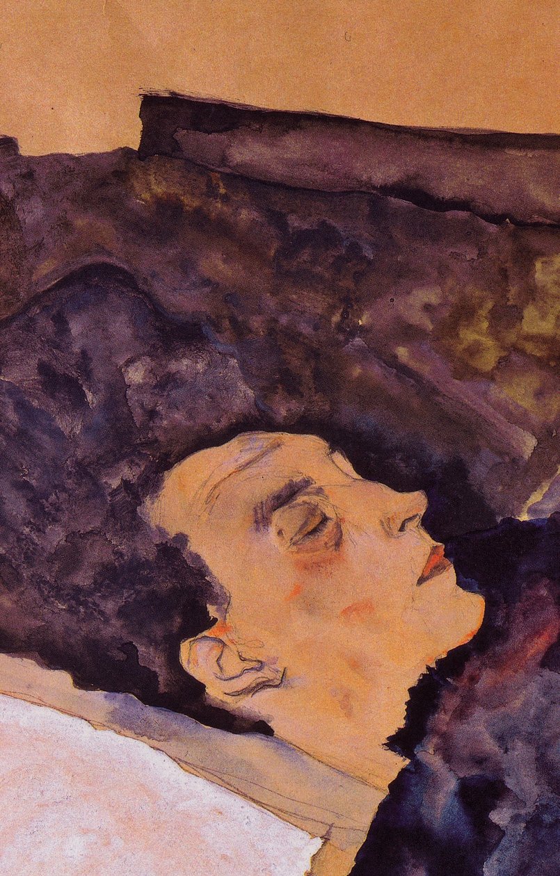A mãe adormecida do artista de Egon Schiele