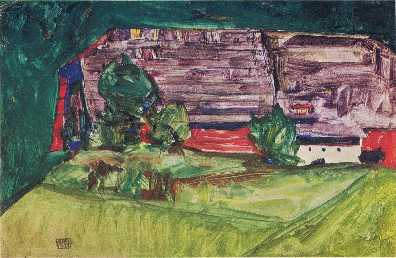 Quinta em um paisagismo: nn de Egon Schiele