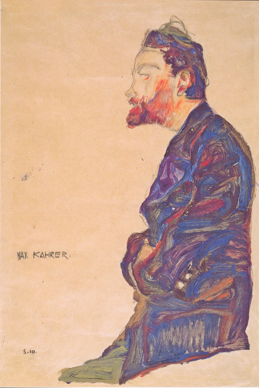 Max Kahrer no perfil de Egon Schiele