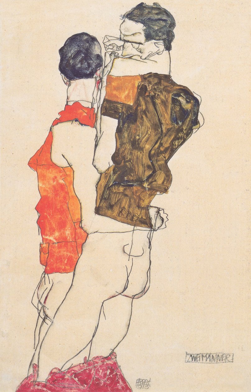 Dois homens de Egon Schiele
